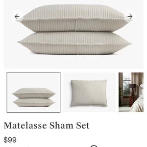 Parachute Matelasse King Sham - Dune- never used